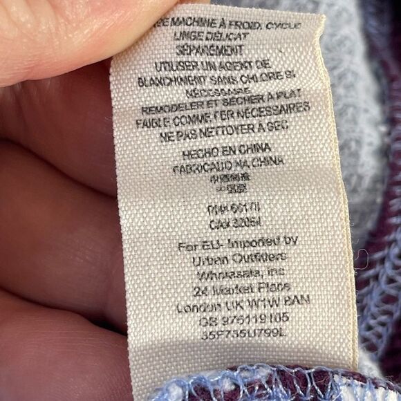 Free People.We The Free  Pale Blue Purple Waffle Weave Long Sleeve Tee S… - Picture 6 of 7